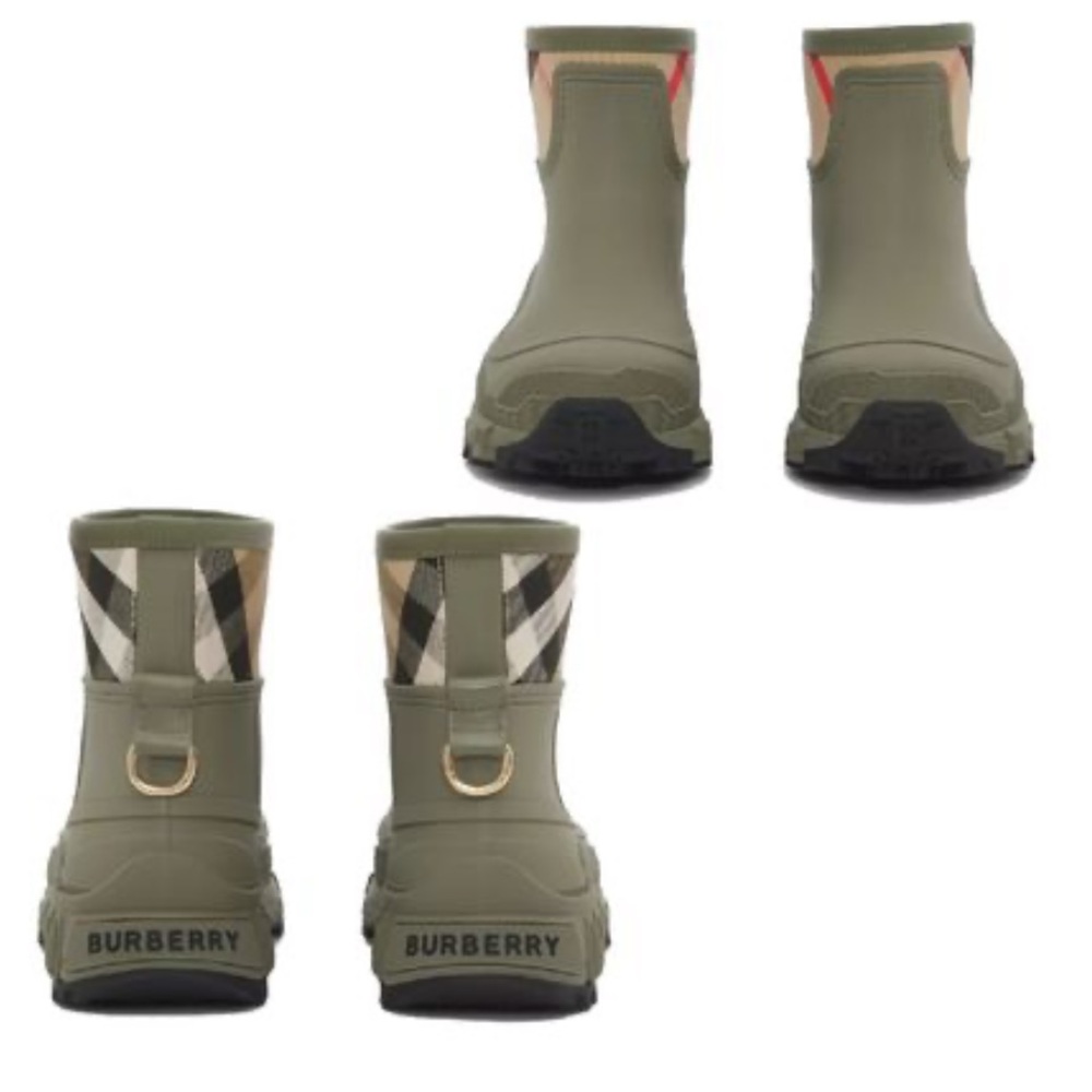 BURBERRY never worn
Green Bio-Based Sole House Panel Rain Boots
